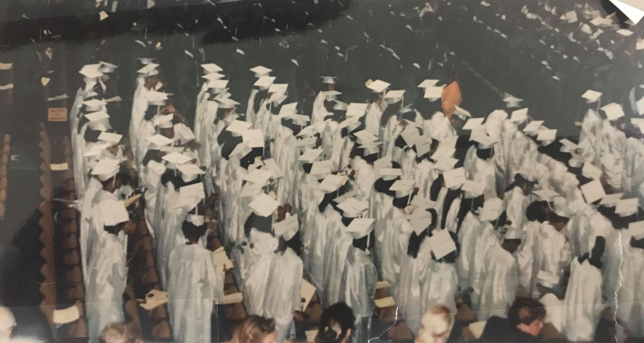graduates lined up to process